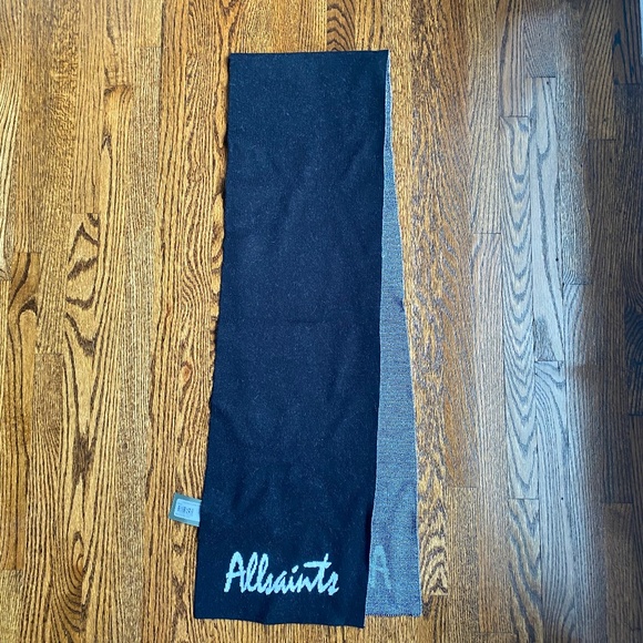 *NWT* ALLSAINTS Logo Jacquard Scarf - Picture 2 of 10